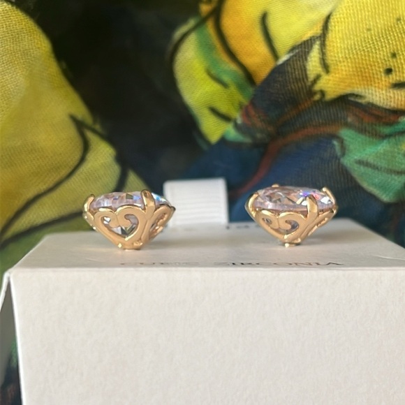 Brand New Bella Jack Cubic Zirconia Large Half Inch Studs Sparkly Post Earrings - Picture 10 of 16